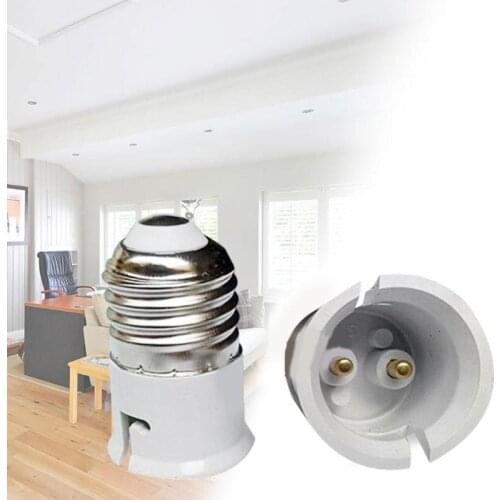 E27 To B22 Base Conversion Light Adapter Screw To Bayonet Lamp Bulb Holder Safy Fireproof Material 220a White Lighting Parts 1pc