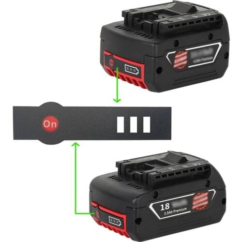 10PCS Li-ion Battery LED Key Sticker Label Tag For Bosch 14.4V 18V Lithium Battery
