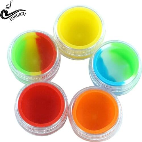 10pcs\lot 7ml plastic container with silicone inner cute box for wax dab oil cream liquid travel