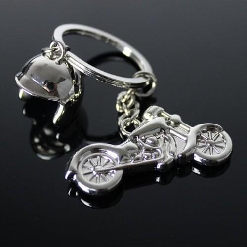 100pcs Motorcycle Metal Key Rings Party Gift Favors Car Key Chain For Men Keychain Silver Helmet Creative Gift