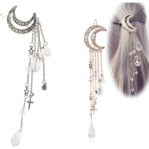 36pcs/lot DIY Simple Multi Set Auger Moon Tassel Hair Clip Pentacle Pendant Hairpins Hair Styling Tool Accessories HA1088