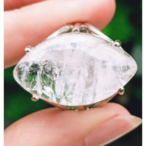 5pcs Rock Quartz stone Chakra Finger Ring Reiki Healing Beads Adjustable Amulet Wholesale