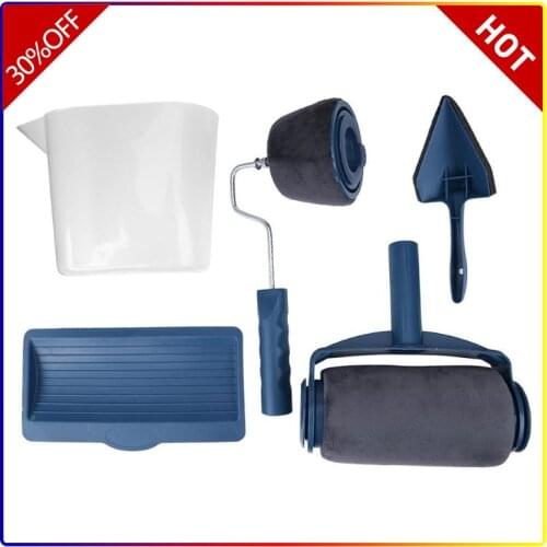 5pcs/set Paint Roller Multifunctional Household Use Wall Decorative Roller Brush Handle Easy to Operate Painting Brush Tools