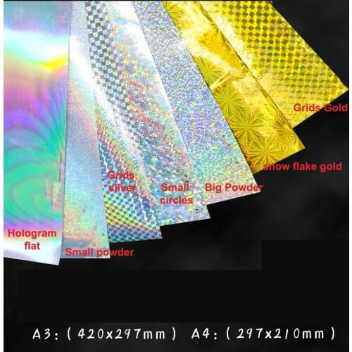 A3 blank HOLOGRAM SILVER sticker 50 micron thickness label paper for LASER printer
