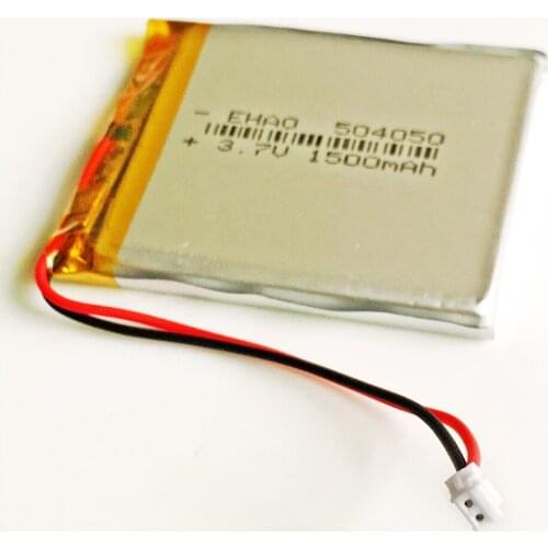 504050 JST 1.5mm 2pin 3.7V 1500mAh Lithium Polymer LiPo Rechargeable Battery For Mp3 DVD PAD mobile tablet pc power bank Camera