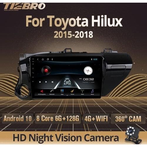 TIEBRO 2din Car Radio For Toyota Hilux Pick Up AN120 2015 2016 2017 2018 Car Multimedia Video Player Navigation GPS DVD Player