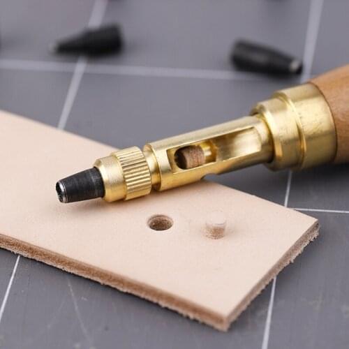 Automatic Belts Punch Small Replaceable Mute Rotary Punching for Leather Watch Craft Tool Hole Screw Drill Tip Die