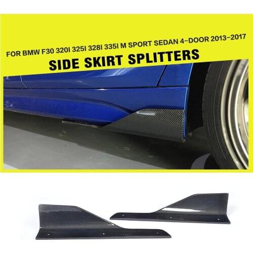 Car Side Skirts Splitters Flaps Winglets for BMW 3 Series F30 320i 325i 328i 335i M Sport Sedan 2013 - 2017 Carbon Fiber / FRP