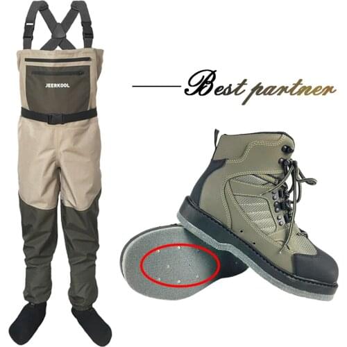 Fly Fishing Shoes With Nails & Pants Aqua Felt Sole Upstream Sneakers Clothing Set Rock Sport Wading Waders Boot Hunting No-slip