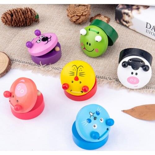 Wooden Percussion Handle Clapping Castanets Board for Baby Musical Instrument Preschool Early Learning Educational Toys