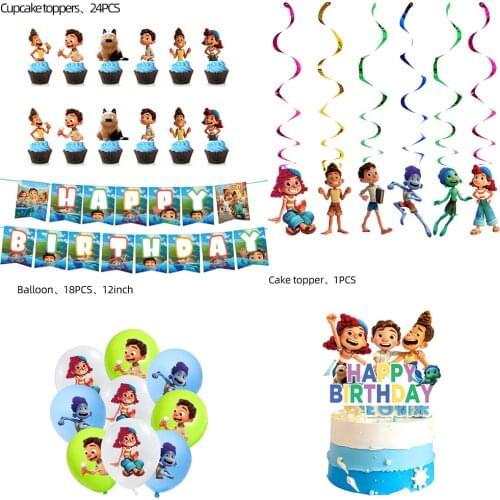 Disney Luca Party Ocean Cartoon Character Theme Disposable Party Decoration Cake Ornaments
