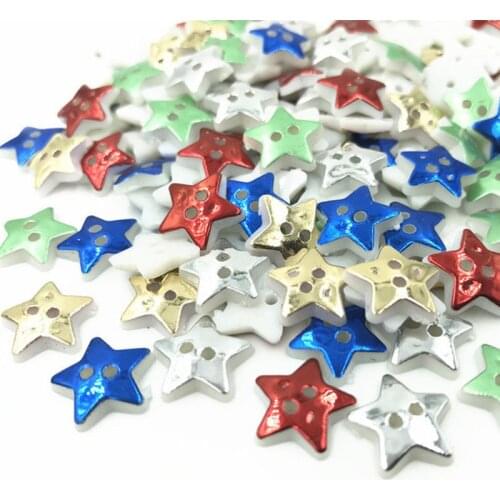 DIY 200X Mix Star 2 Hole Sewing Buttons scrapbooking Mix decoration craft 13mm