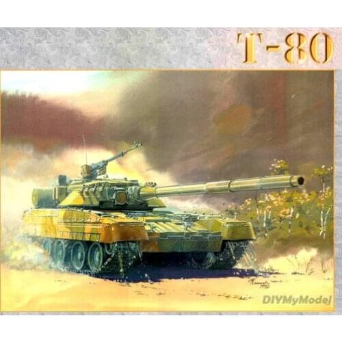 DIYMyModeI Soviet T-80 medium main battle tank DIY Handcraft Paper Model KIT Handmade Toy Puzzles Gift Movie props
