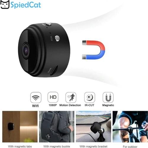 Full HD 1080P IP WiFi Mini Round Camcorder Wireless Infrared Night Vision Camera Remote Control Suction Video-Recorder Sports DV