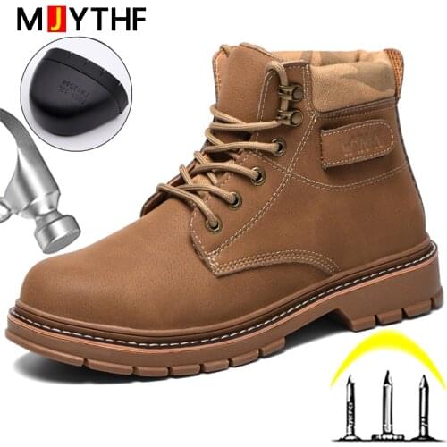 Quality Work Boots Safety Steel Toe Shoes Men 2021 New Industrial Shoes Anti-smash Anti-puncture Safety Shoes For Martin Boots