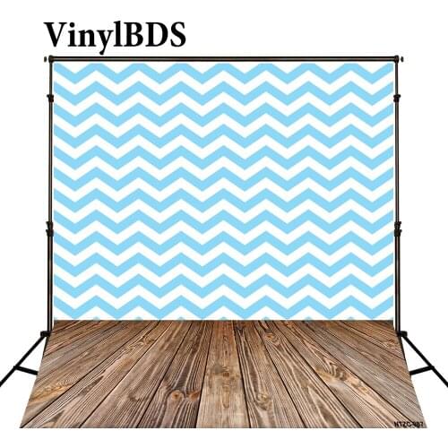 VinylBDS Wavy Stripes Photography Backdrops Blue White Fondos De Estudio Fotografia Wood Floor Background Photo Studio J01680