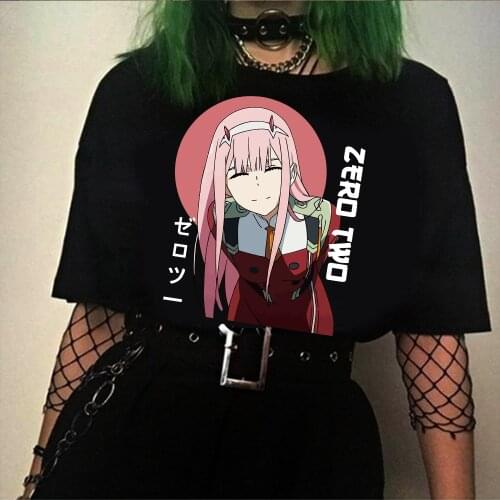 Hot Darling in the Franxx Anime Harajuku Zero TWO Men Women Summer Short-sleeve T-shirt Male