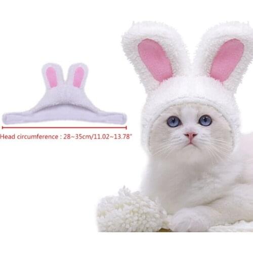 Cute Kitten Headgear Cashmere Hat Soft Cotton Rabbit Ear Headwear Hat for Dogs/Cats Festival Gift Christmas Supplies