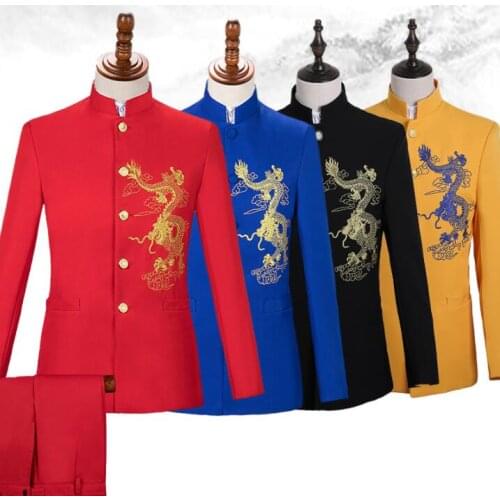 Stand collar clothes men Chinese tunic suit masculino homme terno stage singers jacket men blazer dance star style dress punk