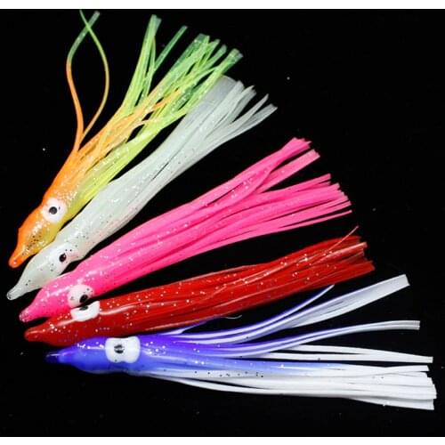 1Pcs/lot Soft Octopus Fishing Lures For Jigs Mixed Color Luminous Octopus Skirts Artificial Jigging Bait Squid Skirt Octopus