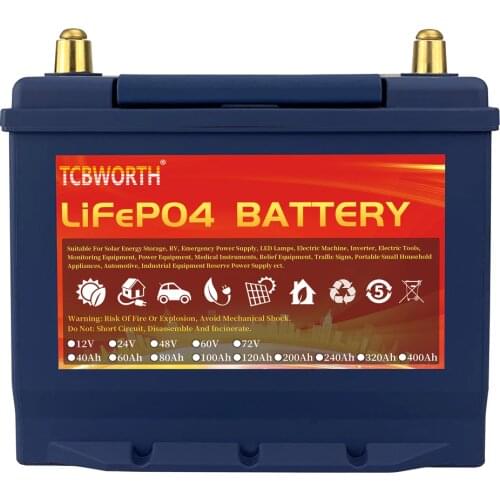 2021 TCBWORTH New 12V 40Ah LiFePO4 Lithium Iron Phosphate Battery 1200Wh Lithium Iron For RV Campers Solar Golf Carts Marine