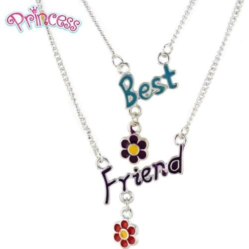2019 1Set New Hot Fashion Women Jewelry 16" Necklace Loverly Corol Oil Glaze Best Friend Pendant Girls Gift ENW Drop Shipping