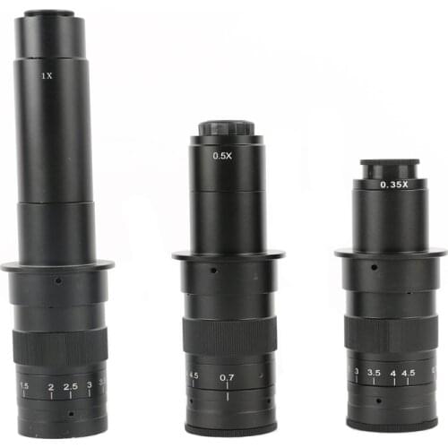 10X 120X 180X 300X Zoom C-mounting Lens 0.7X to 4.5X Magnification 25mm for CCD CMOS Industrial Video Microscope Cameras