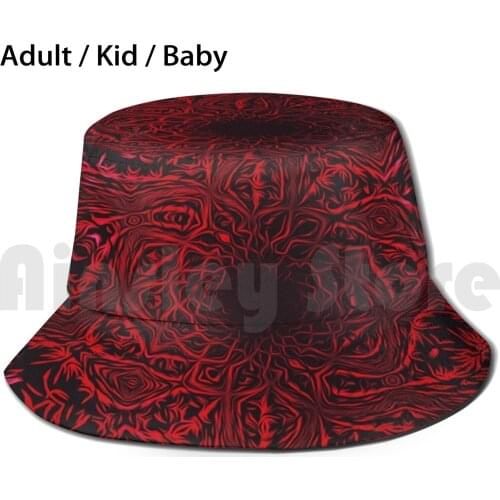 Mostrath Bucket Hat Adult kid baby Beach Sun Hats Psychedelic Art Abstract Art Hell Rorschach Depression Art Helpless