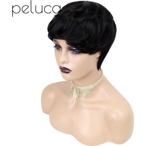 Peluca Short Pixie Cut Straight Hair Wigs 150 Glueless Human Hair Brazilian Wig For Women Remy Hair Wig Free Shipping Wholesale