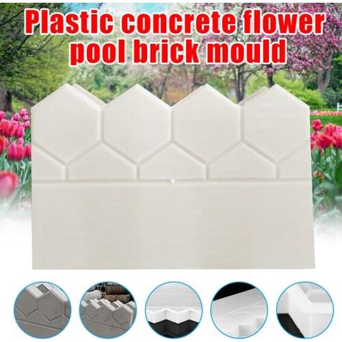 Garden Fencing Concrete Stone Cement Brick Mold DIY Pave Making Lawn Pond Decor JA55