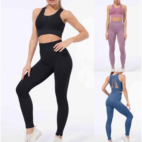 Sexy Yoga Set Women Fitness Suit Female Clothing Sportswear Womens Gym Leggings Tights Padded Push-up Sports Bra Sports Suits