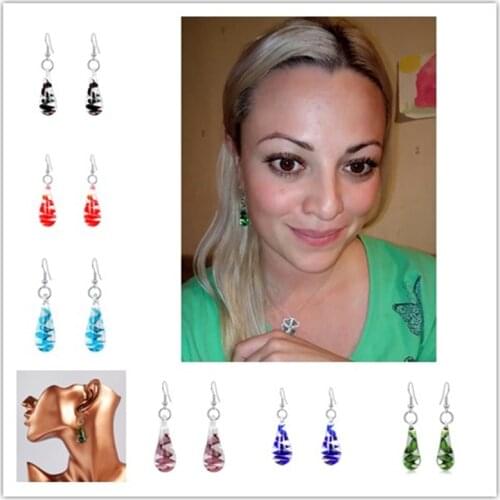 Yesucan Hot Charm Water Drop Dangle Earrings Murano Glass Pendant Earrings for Women Party Wedding Jewelry Gift Bijoux Ohrringe