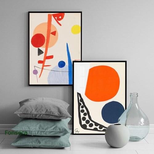 Modern Nordic Colorful Geometric Canvas Painting Abstract Art Posters and Prints Wall Art Pictures for Kids Study Room Decor