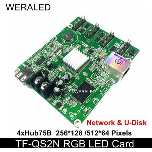 Asychronous TF-QS2N TF-QS2 Full Color LED Controller 256*128/512*64 Pixels ports Support P4/P5/P6/P7.62/P8/P10 RGB LED Module