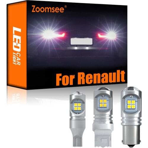 Zoomsee 2Pcs White Reverse LED For Renault Laguna Clio Megane Scenic Espace Koleos Modus Canbus Exterior Backup Tail Bulb Light