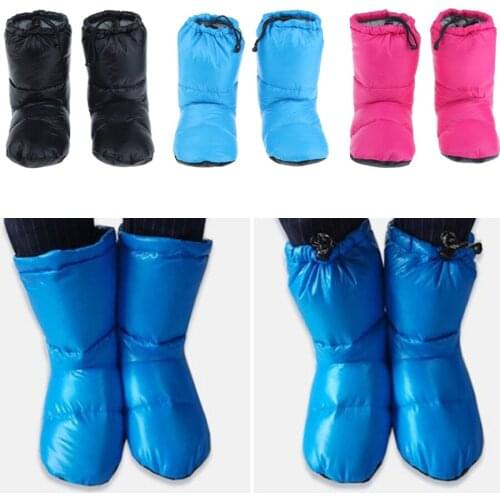 Goose Down Slippers Shoes Bootees Boots Footwear Camping Feet Cover Warmer