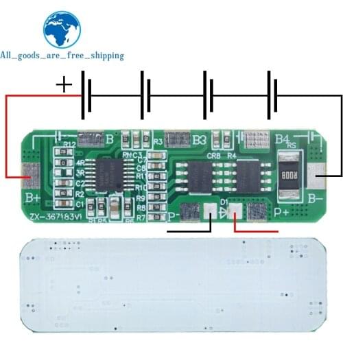 TZT Over Protection! 4S 4A-5A 18650 Li-ion Lithium Battery Protection Board 4 Pack PCB BMS 4.25-4.35V To 2.3-3.0V