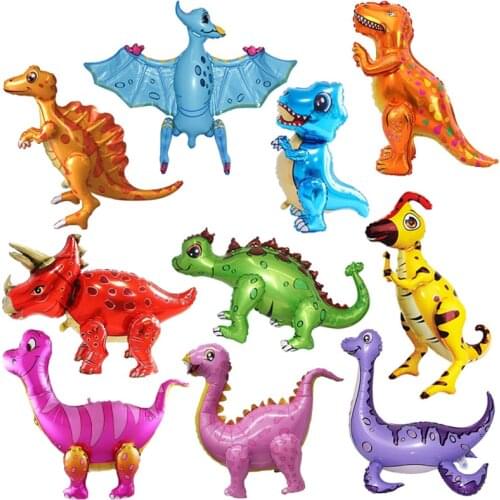 1pc Large 4D Dinosaur Foil Balloons Green Dinosaur Standing Dragon Birthday Party Decorations Kids Supplies Boy Toys Air Globos