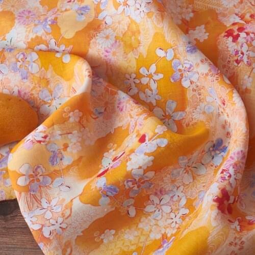 High quality pure ramie fabric Digital Printing Pastoral Literary Style patchwork one-piece dress cheongsam sewing fabric