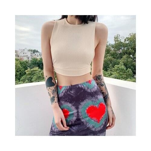 Sisterlinda Summer 2021 Short Camisole Women Solid Casual Slim Wild Knitted Sleeveless Tops Female Simple Clothing Sports Vests