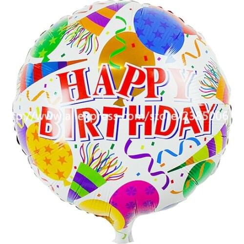 10pcs/lot New hot 18 inches happy birthday cartoon childrens toys wholesale party decoration aluminum balloons, self-sealing