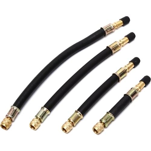 100mm/140mm/190mm/230mm Bicycle Pump Valve Extender Extension Tube Rubber Inflator Pipe Hose Electrombile Cycling MTB Bike Part
