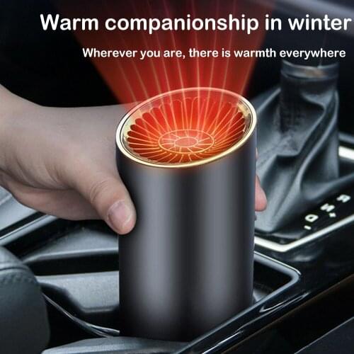 12V Vehicle Heating Cooling Fan Car Heater Portable Defrosting and Defogging Small Electrical Appliance Fun with Suction Holder