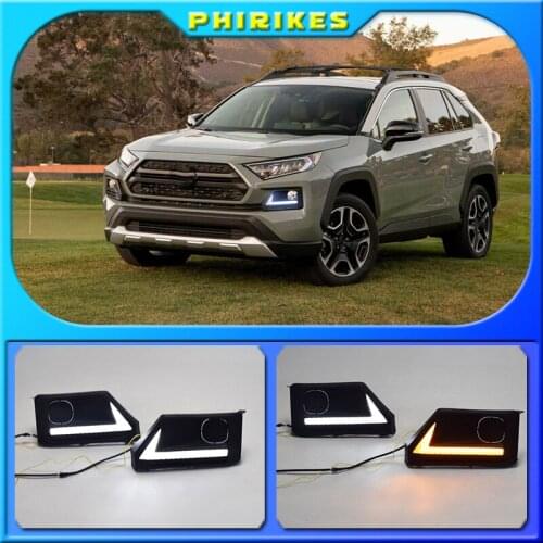 2019~2021year car bumper headlamp for RAV 4 RAV4 daytime light car accessories LED DRL headlight For Toyota RAV4 fog light
