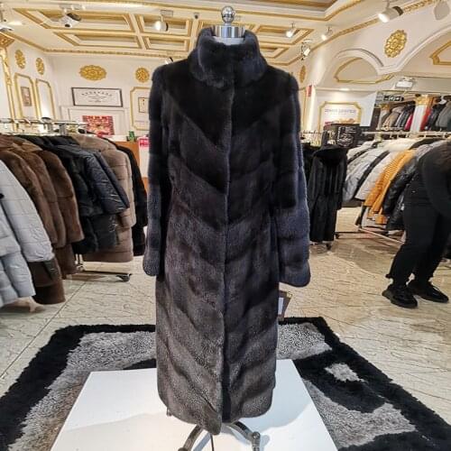 2020 winter real mink fur coat woman fashion mink fur coat High grade real mink fur coat Casual winter coat women fur 13-1905