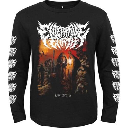 3 designs horrible wizard rock band Enterprise Earth Punk rocker men women full long sleeves shirt heavy metal black tee fitness