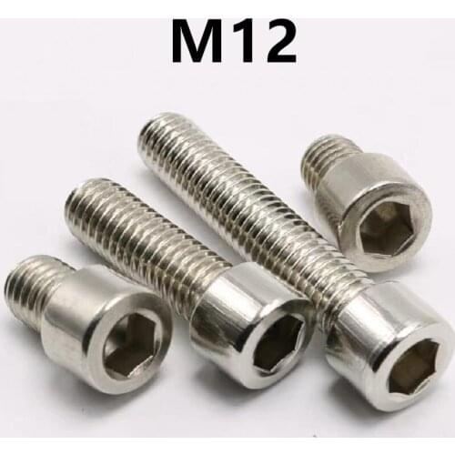 5PCS M12x20/25/30/35/40/45/50/55/60/65/70/80/90mm GB70.1 Stainless Steel Screws Allen Hex Socket Head Screw Bolt Fastener DIN912