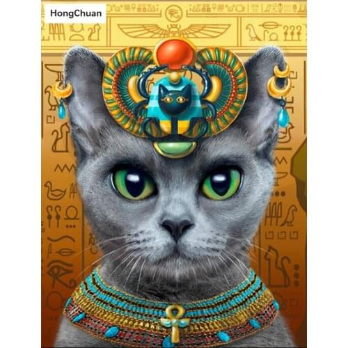 5D Diamond Painting Full Square/Round Diamond Embroidery Queen Cat Handmade Rhinestone DIY Mosaic Home Decoration Gift