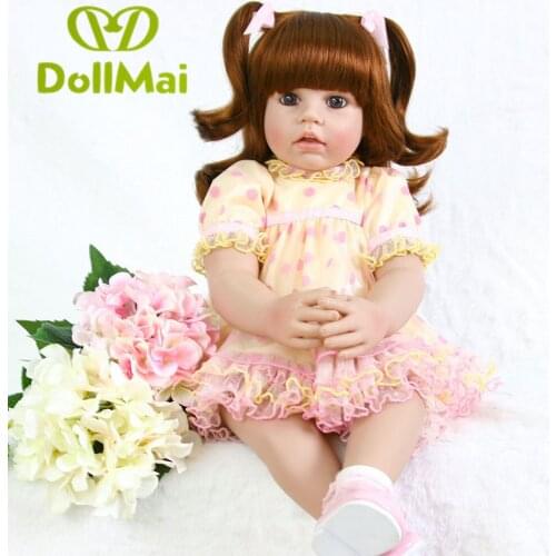 60cm Silicone Reborn Baby Doll Toys 24 inch Vinyl Princess Toddler Babies Dolls Girls Birthday Gift bebe bonecas reborn
