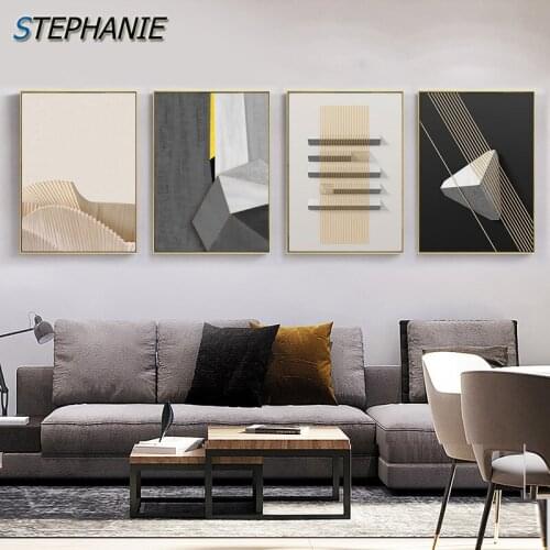Abstract Geometry Posters and Prints Gray Wall Picture Nordic Black and White Graphics Canvas Art Painting Home Minimalist Decor